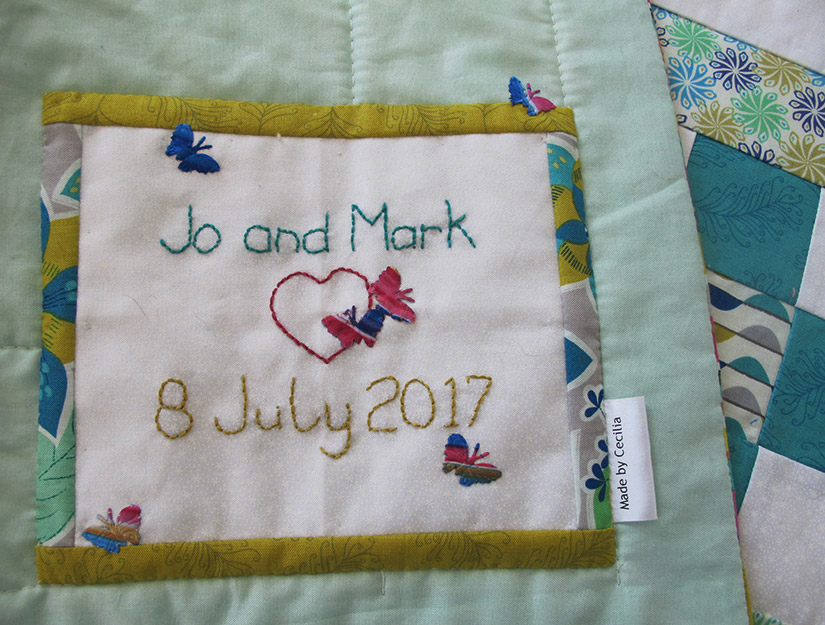Handmade wedding quilt